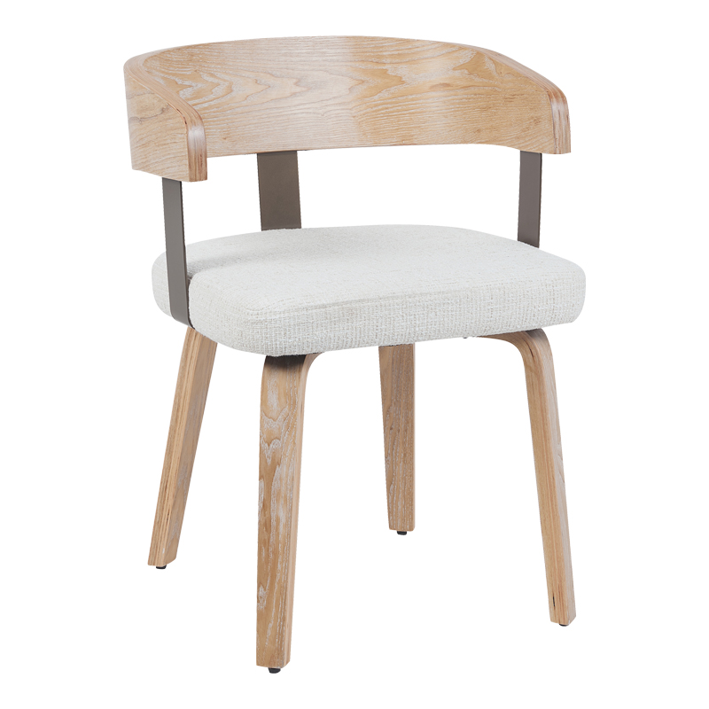 Armchair Anesy metal-wood and fabric in beige color 53.5x51x72cm