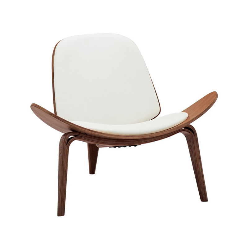 Πολυθρόνα Vilma PU μπεζ- plywood καρυδί 90x76.5x74.5εκ