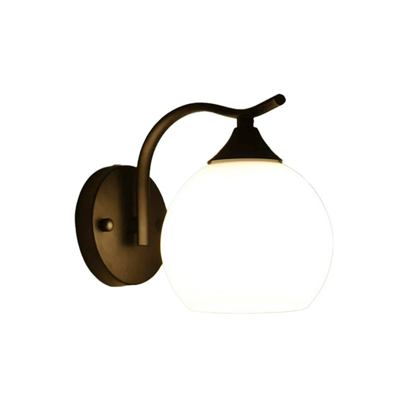 Wall light Belinest E27 metal and glass in black-natural color 20x14x17cm