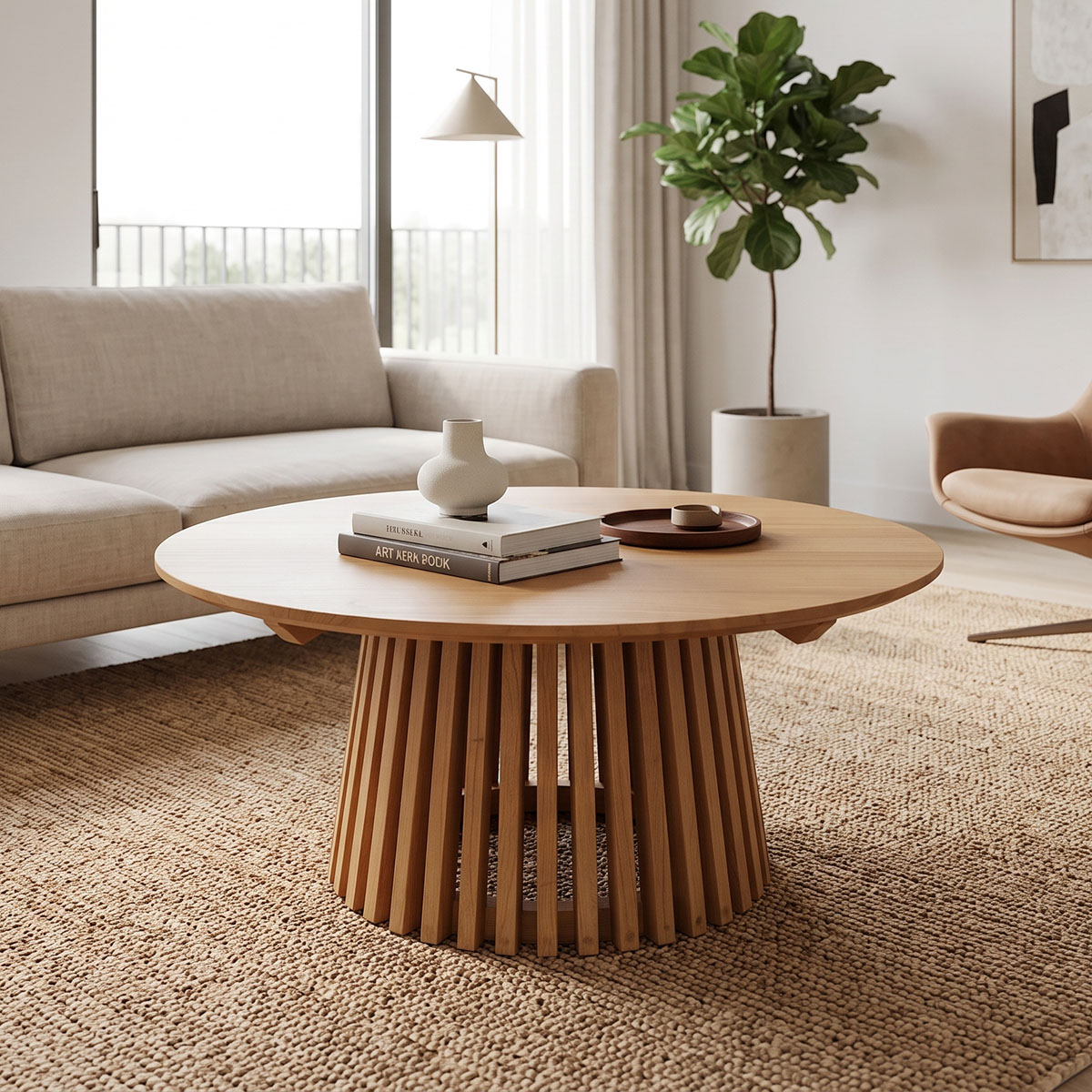 Kenda I pakoworld mindi coffee table, natural wood, D100x45cm