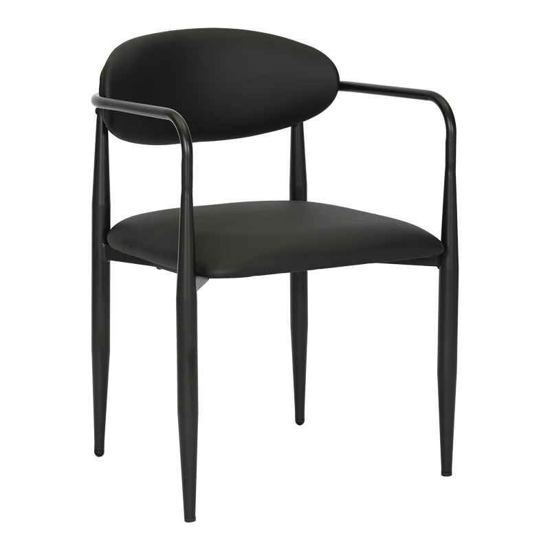 Armchair Kalone pu in black color 56x55x78cm