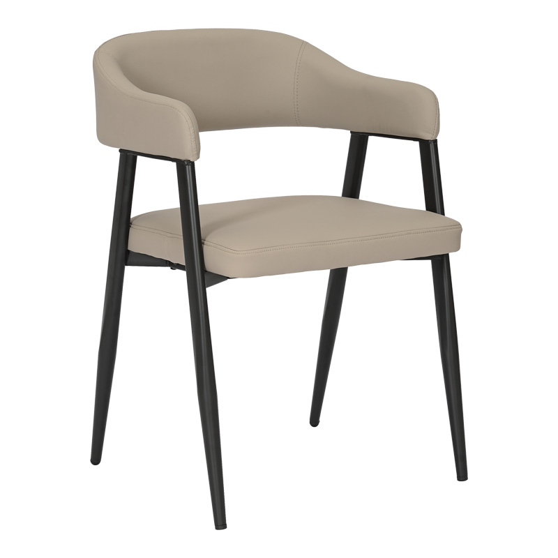 Armchair Sezan pu in grey-beige color 56x55x78cm