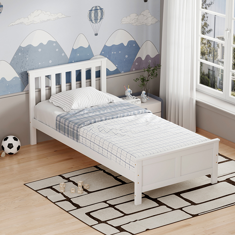 Bed Neranda pakoworld pine wood white 90x190cm