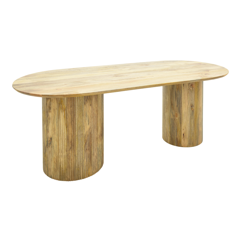 Dining table Flute pakoworld solid mango wood in natural color 200x90x76cm
