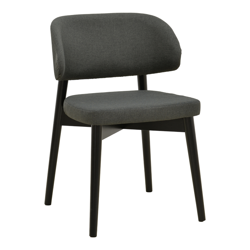 Chair Siena pakoworld anthracite fabric and rubberwood 48x50x81cm