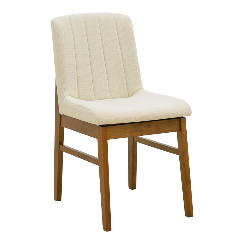Chair Dalby pakoworld ecru fabric walnut rubberwood 50x45x85.5cm