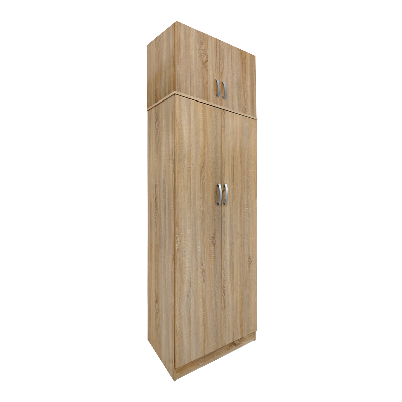Two-door wardrobe with loft Athos pakoworld in oak color 80x42x240cm