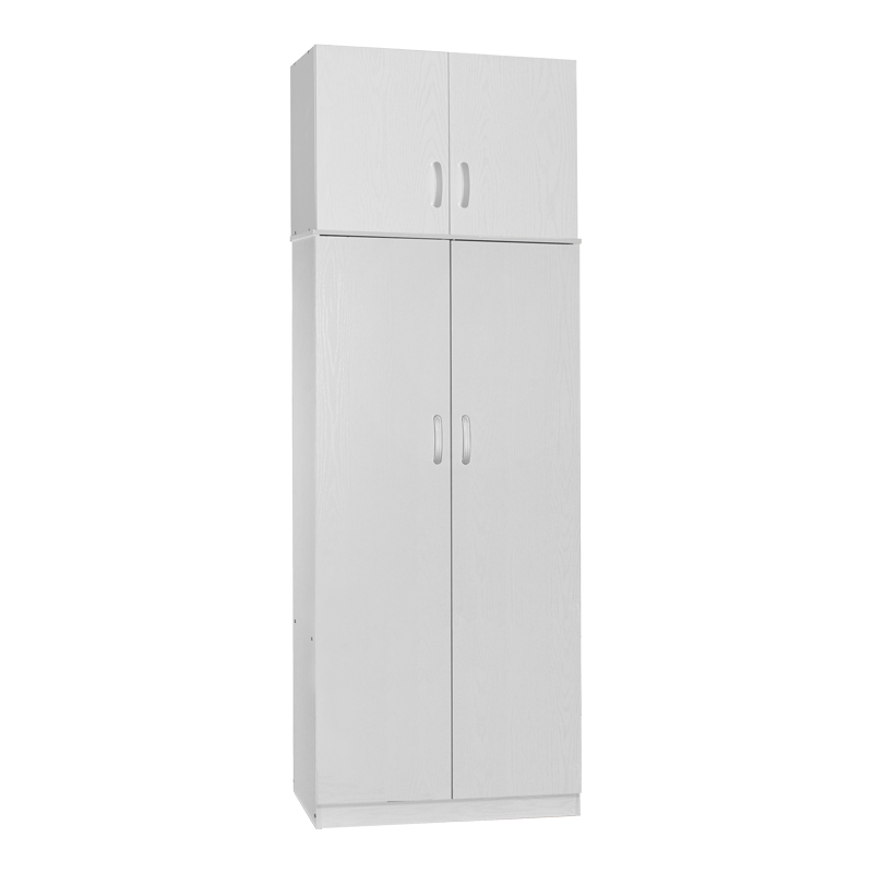 Two-door wardrobe with loft Athos pakoworld in white color 80x42x240cm