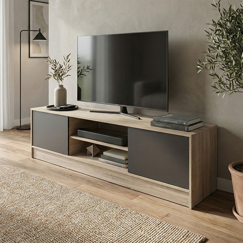 Sasa TV cabinet sonoma-anthracite 150x35x41.5cm