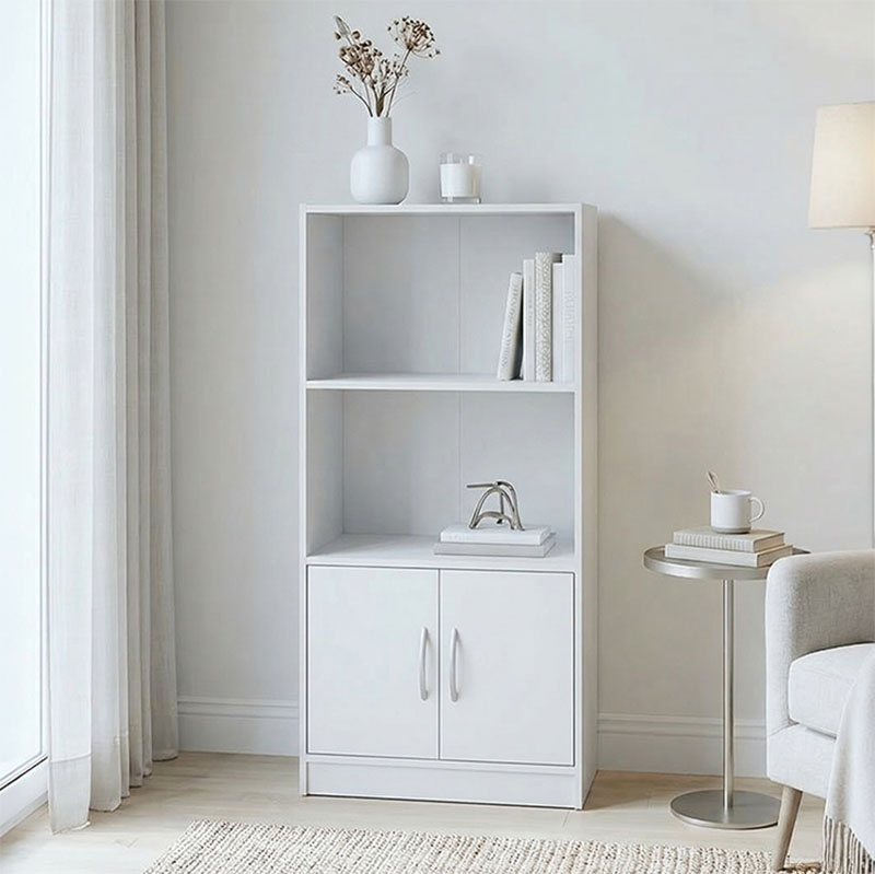 Βιβλιοθήκη Tekaro λευκή 60x30x120εκ