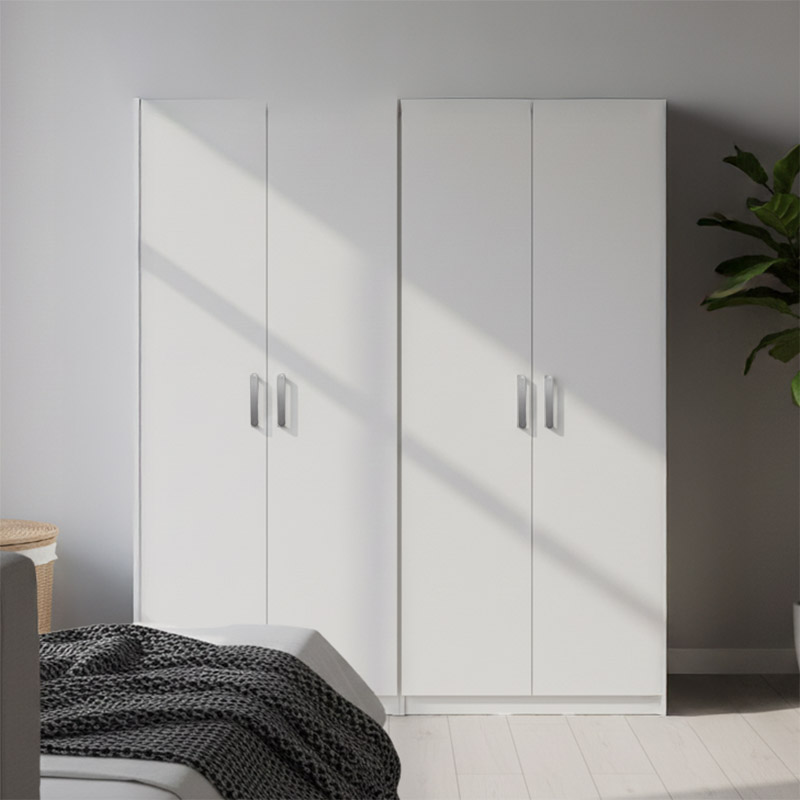 Four-leaf wardrobe Athos Ι pakoworld white 160x42x180cm