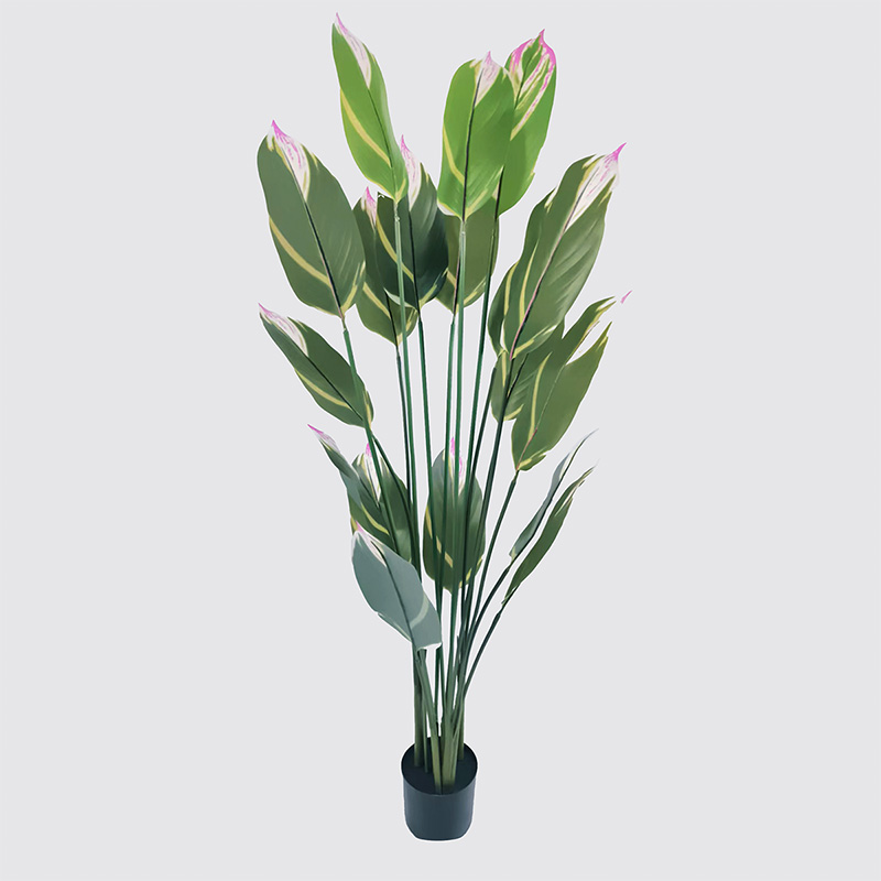 Ornamental plant in pot Lucky Inart green D80x180cm