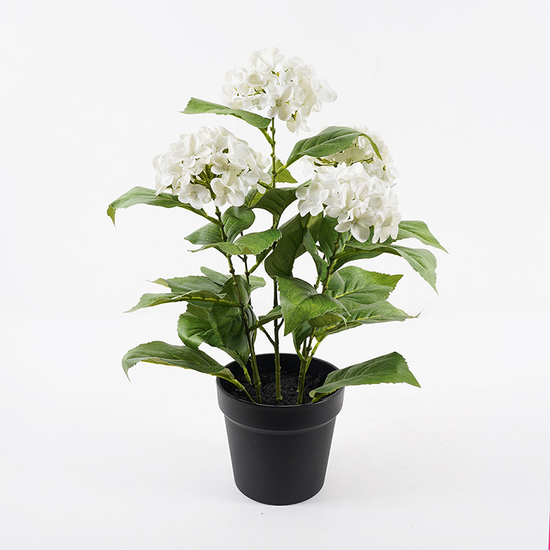Decorative plant in a pot Hydrangea Inart white D35x50cm