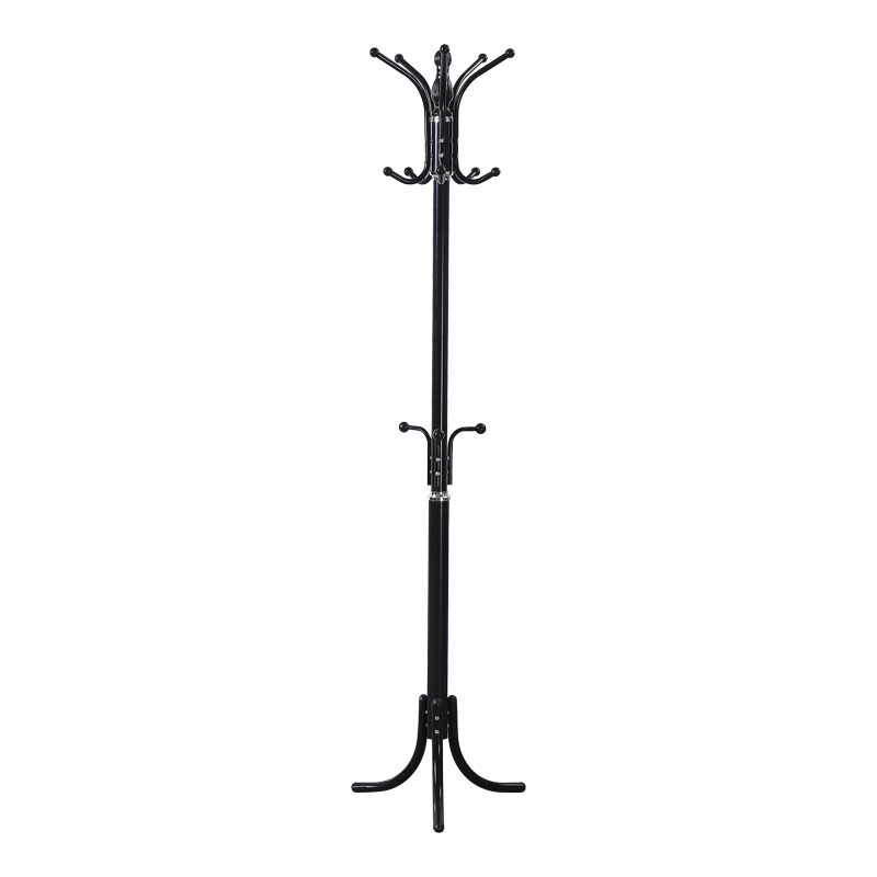 Coat rack Mendora metal in black color 40x40x180cm