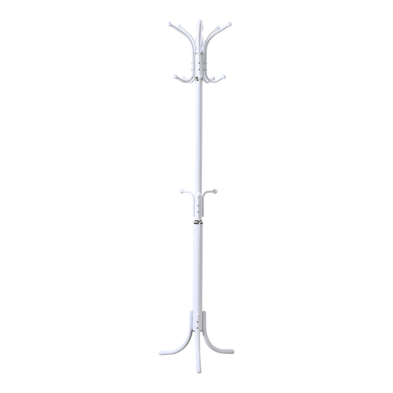 Coat rack Mendora metal in white color 40x40x180cm