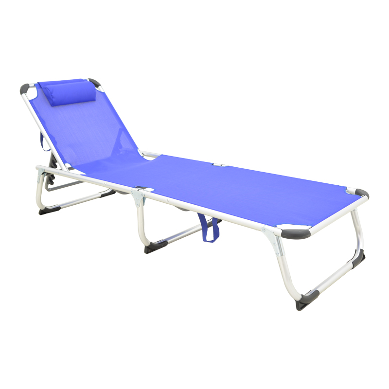 Fevepe beach lounger heavy duty aluminum-textilene in blue shade 58.5x185x29.5cm