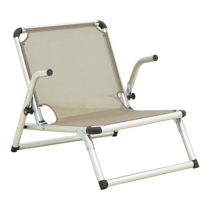 Beach chair Plazo pakoworld aluminum-textilene in champagne 55x70x59cm