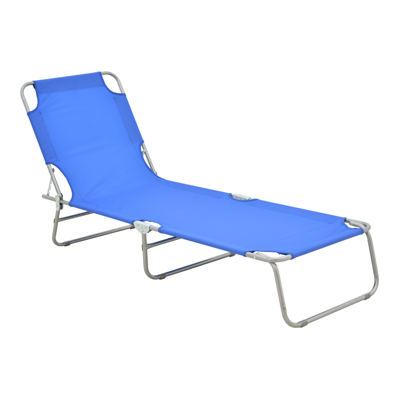 Pasein metal-textilene beach lounger in blue shade 55x185x24cm