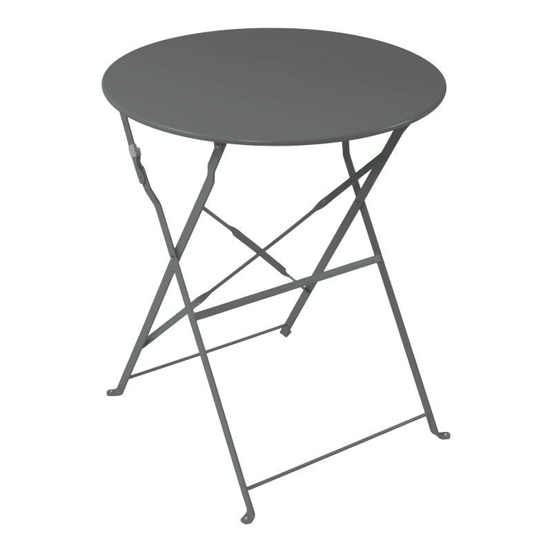 Bistro table pakoworld metal folding in anthracite color D60x71cm