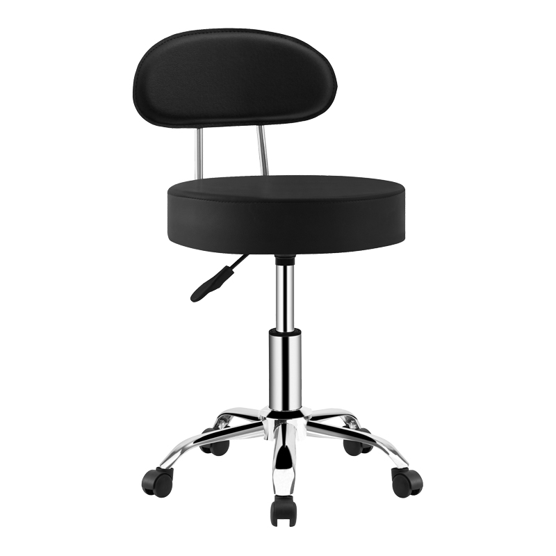 Office-work stool on wheels with Tebere back pu in black shade D35x66-80cm