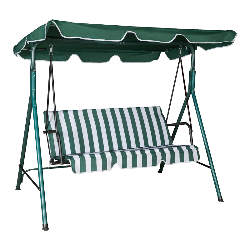 Garden swing Globo metal green-fabric in white-green shade 170x110x153cm