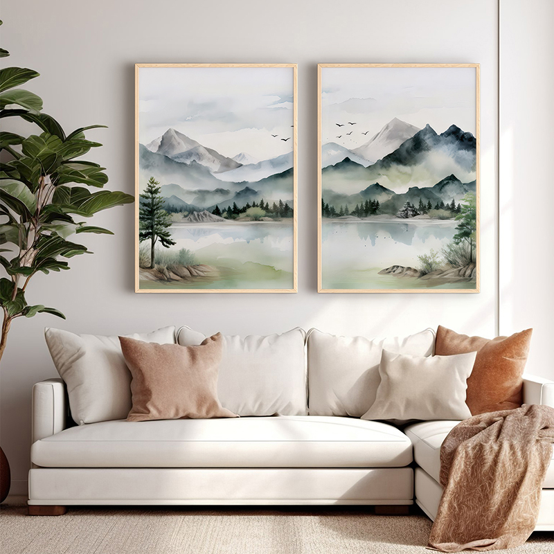 Wall art in frame Crelo pakoworld diptyque with digital print 33x1.5x48cm