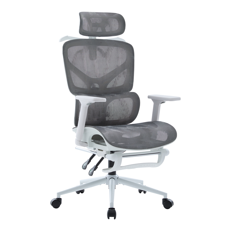 Vigo white executive office chair, mesh grey 52x70x118-124cm