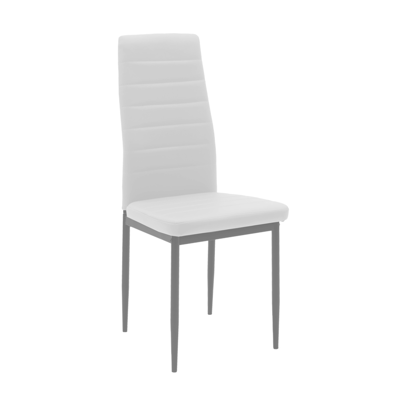 Chair Parker pakoworld white PU with anthracite metal leg 41x48x96cm