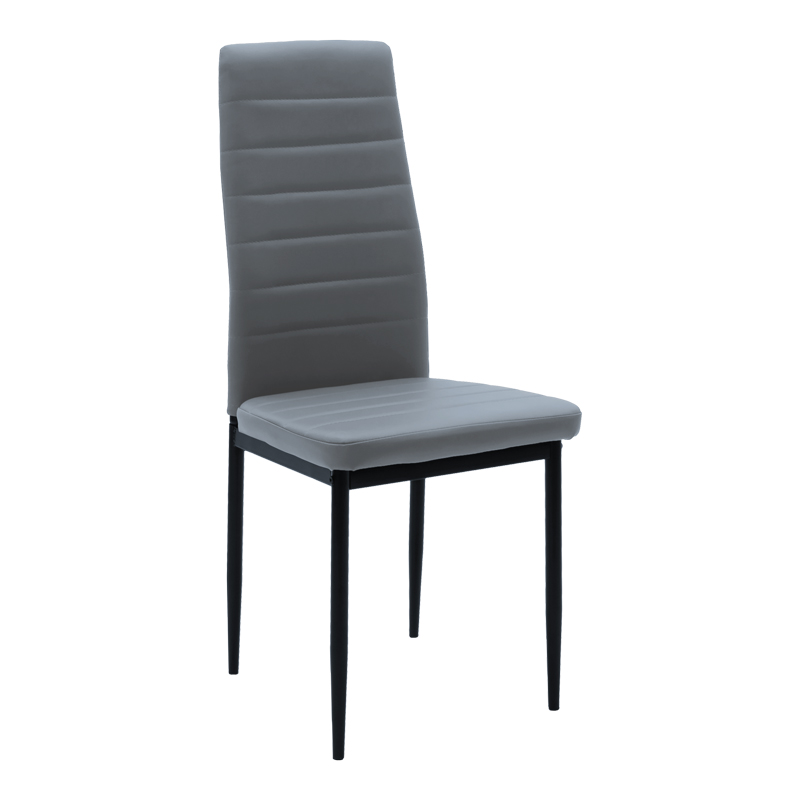 Chair Parker pakoworld anthracite PU with black metal leg 41x48x96cm
