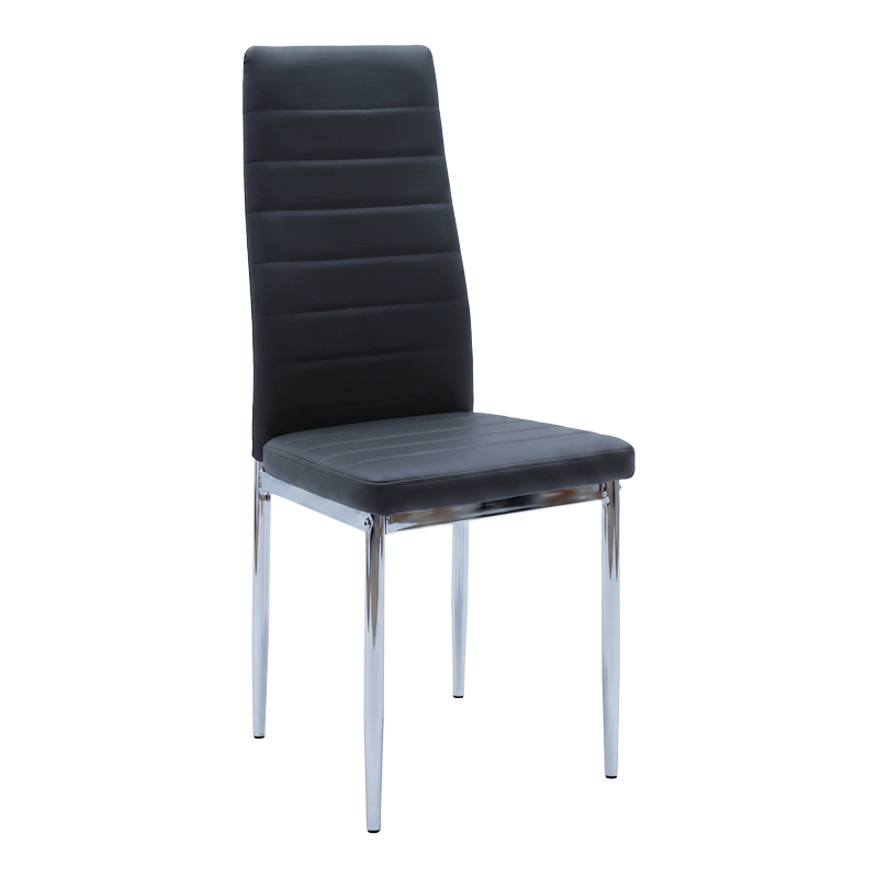 Chair Parker pakoworld black PU with chrome leg 41x48x96cm